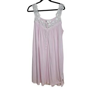 Eileen West Pink Modal Lace Trim Nightgown Sleep Dress XLarge